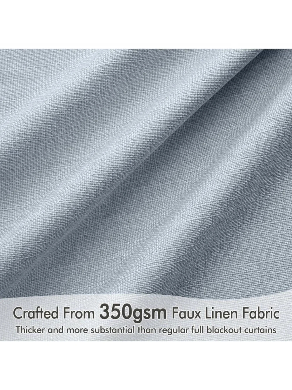 96-Inch Thick Faux Linen Blackout Curtains - 2 Panels, Room Darkening Drapes